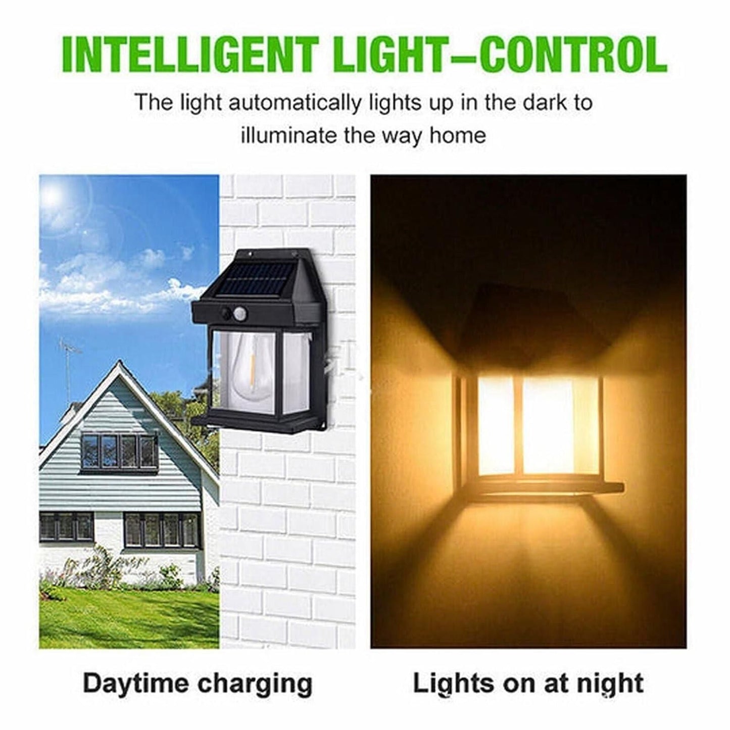 "Solar Wall Light with Sensor for Outdoor Garden & Home – Waterproof LED Lantern Style Lamp (Pack of 2)"