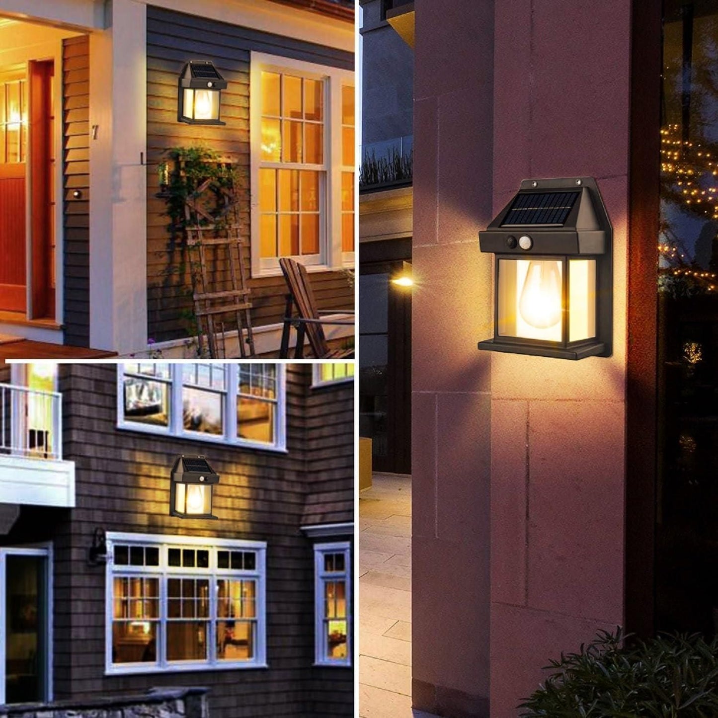 "Solar Wall Light with Sensor for Outdoor Garden & Home – Waterproof LED Lantern Style Lamp (Pack of 2)"