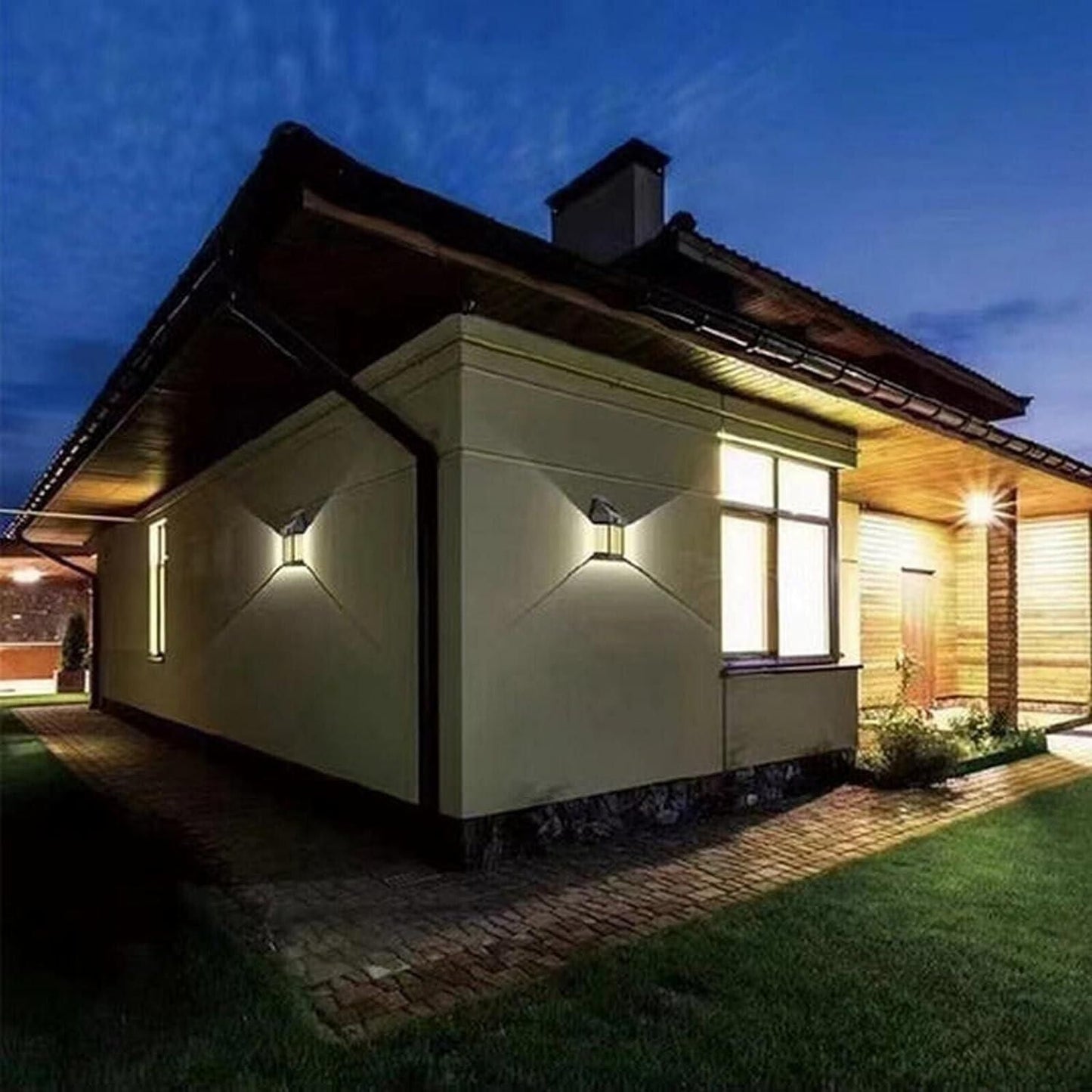 "Solar Wall Light with Sensor for Outdoor Garden & Home – Waterproof LED Lantern Style Lamp (Pack of 2)"