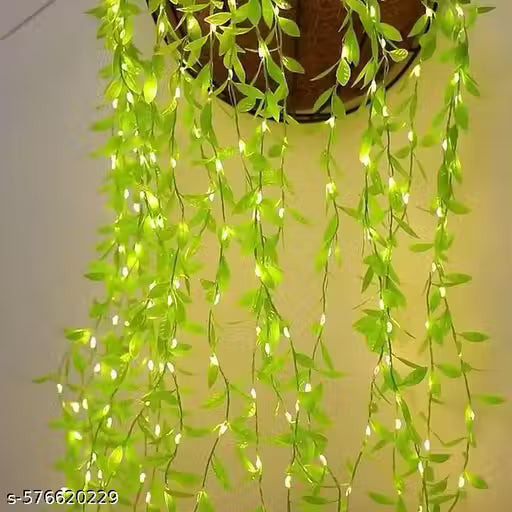 Artificial(200 LED's) Leaf Curtain String Light with 8 Modes Remote Control Adjustable Brightness USB Plug Fairy Lights for Bedroom Garden Birthday & Festive Decor (10x3 Feet, Warm White)
