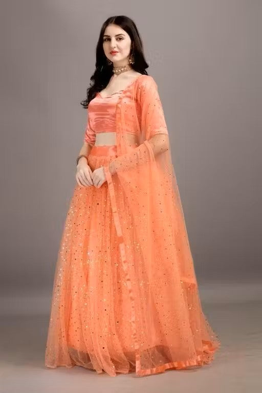 Free Size Lehenga &amp; Unstitched Blouse with Dupatta