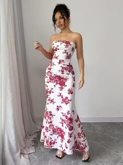 Elegant Sleeveless Tie-Dye Bodycon Dress