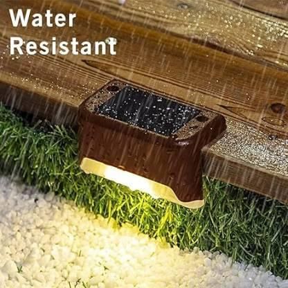 [ PACK OF 4 ]Step Lights Waterproof LED Solar Power Outdoor Fence Light for Deck Stair Railing, Outside Lighting for Wall Garden Backyard Patio Balcony Décor