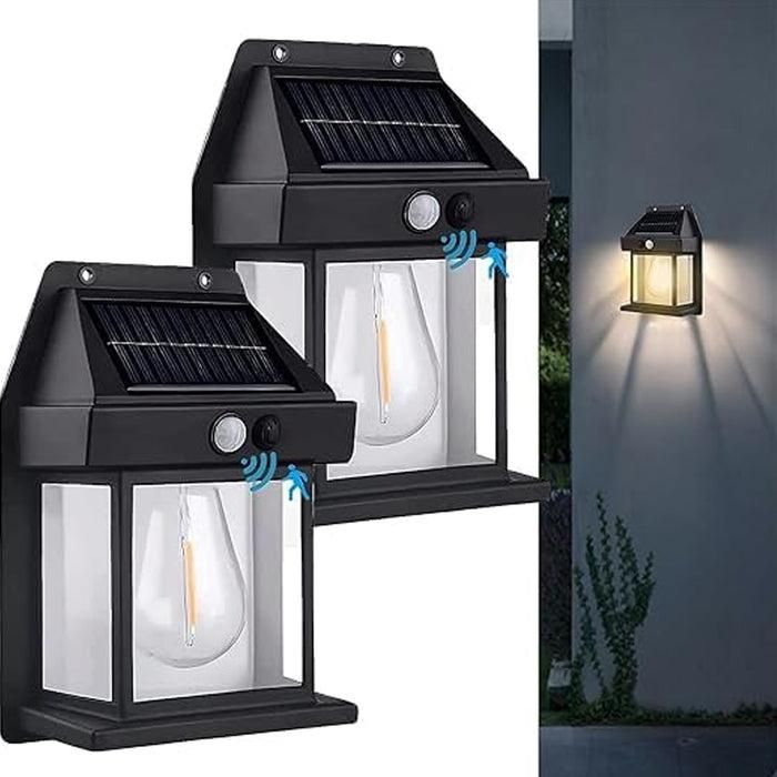"Solar Wall Light with Sensor for Outdoor Garden & Home – Waterproof LED Lantern Style Lamp (Pack of 2)"