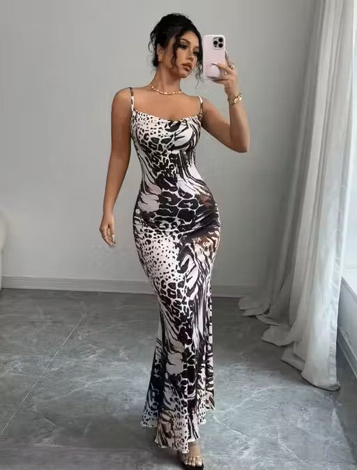 Black and white maxi dress