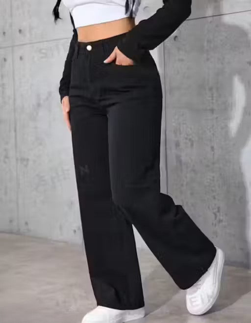 Straight Flared Black Jeans