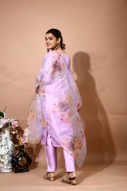 Embroidery Kurti Pant And Dupatta