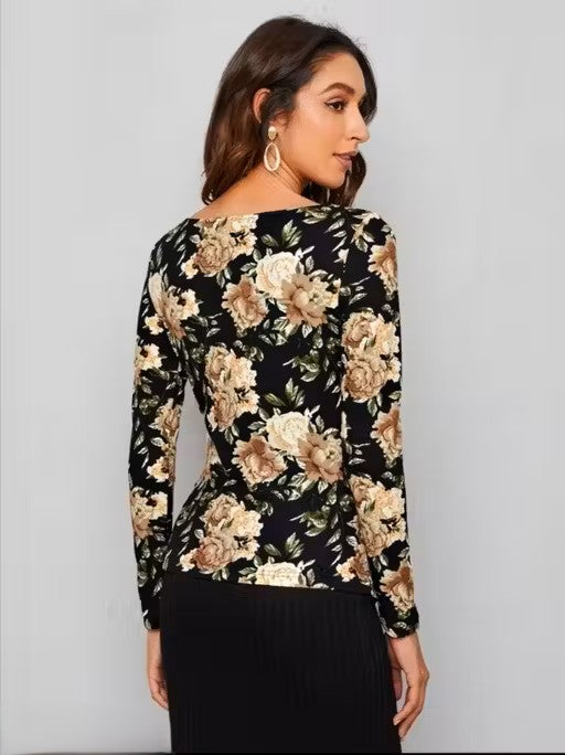 Long Sleeves Stylish Printed Top