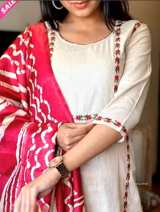 women ethenic cotton kurta and pant set