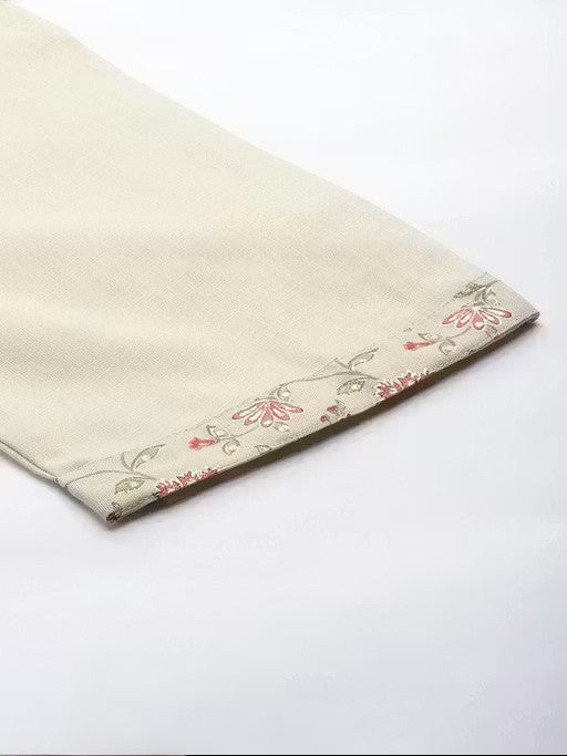 WOMEN OFF-WHITE KURTA WITH TROUSERS & DUPATTA