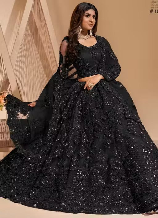 Semi-Stitched Lehenga with Unstitched Blouse and inner fabric with Stitched Dupatta