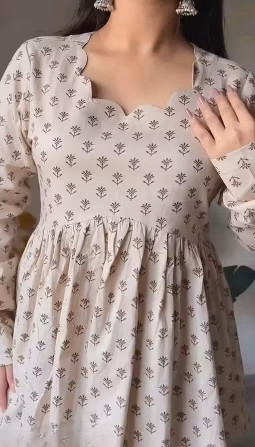 White & Black Printed Peplum Top