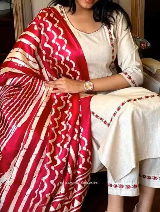 women ethenic cotton kurta and pant set