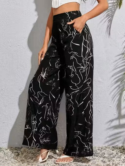 Women's Solid Bell Bottoms Black Trousers  Palazzo