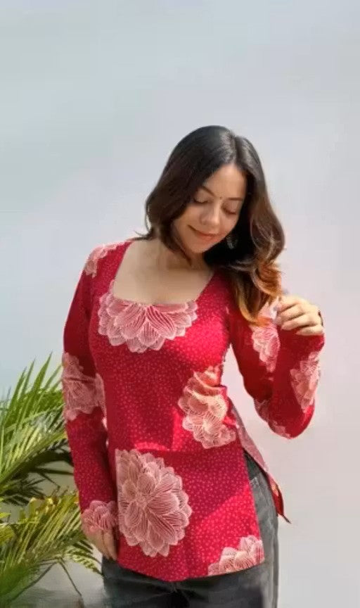 Women's Rayon printed short kurti