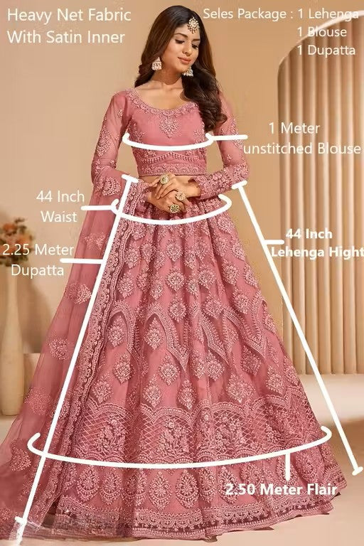 NET EMBROIDERED LEHENGA CHOLI