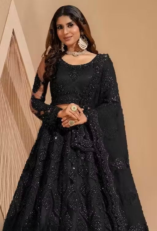 Semi-Stitched Lehenga with Unstitched Blouse and inner fabric with Stitched Dupatta