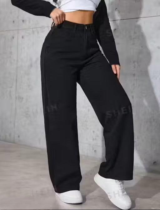 Straight Flared Black Jeans