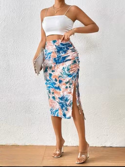 Printed Party wear Striped skirt
