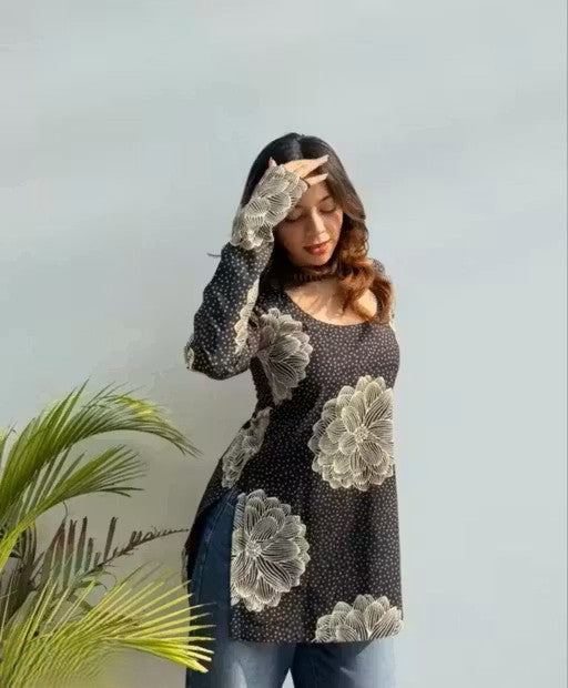 Women's Rayon printed short kurti