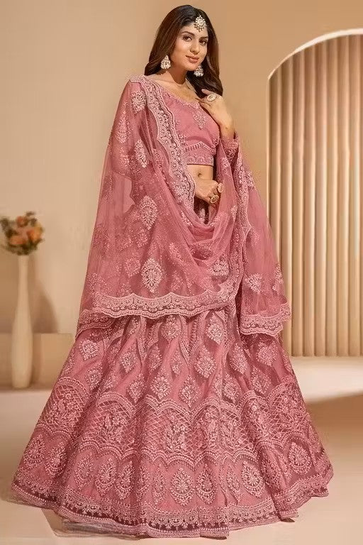 NET EMBROIDERED LEHENGA CHOLI