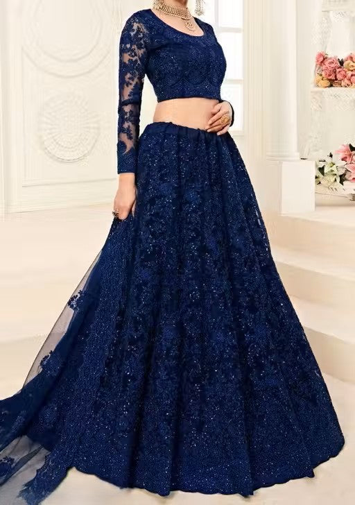Satin Silk Wedding Lehenga for women's