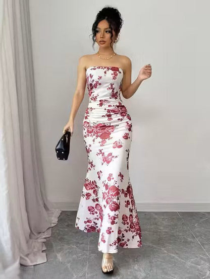 Elegant Sleeveless Tie-Dye Bodycon Dress