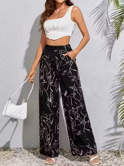 Women's Solid Bell Bottoms Black Trousers  Palazzo