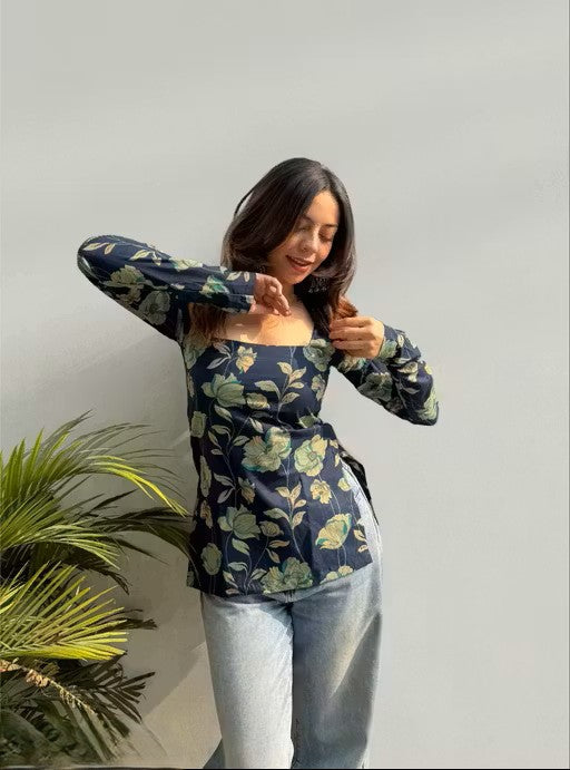 Women’s Stylish Floral Cotton short kurti