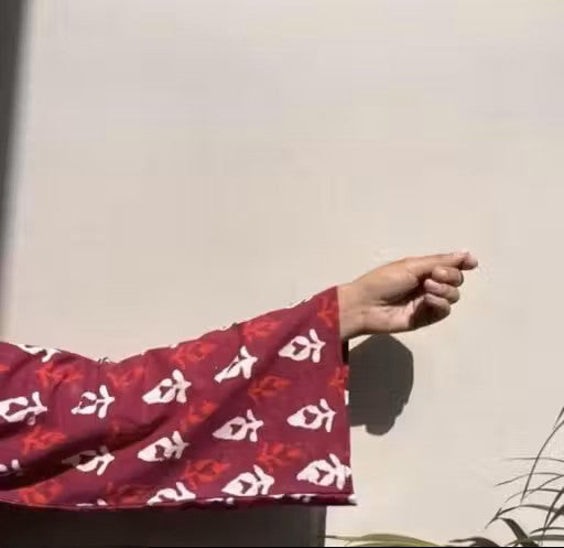 MAHROON PATTI SHORT KURTI