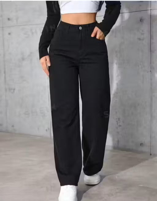 Straight Flared Black Jeans