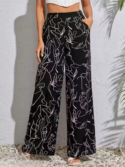 Women's Solid Bell Bottoms Black Trousers  Palazzo