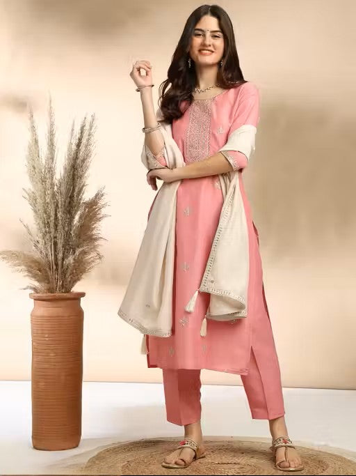 New Pink Dupatta Set