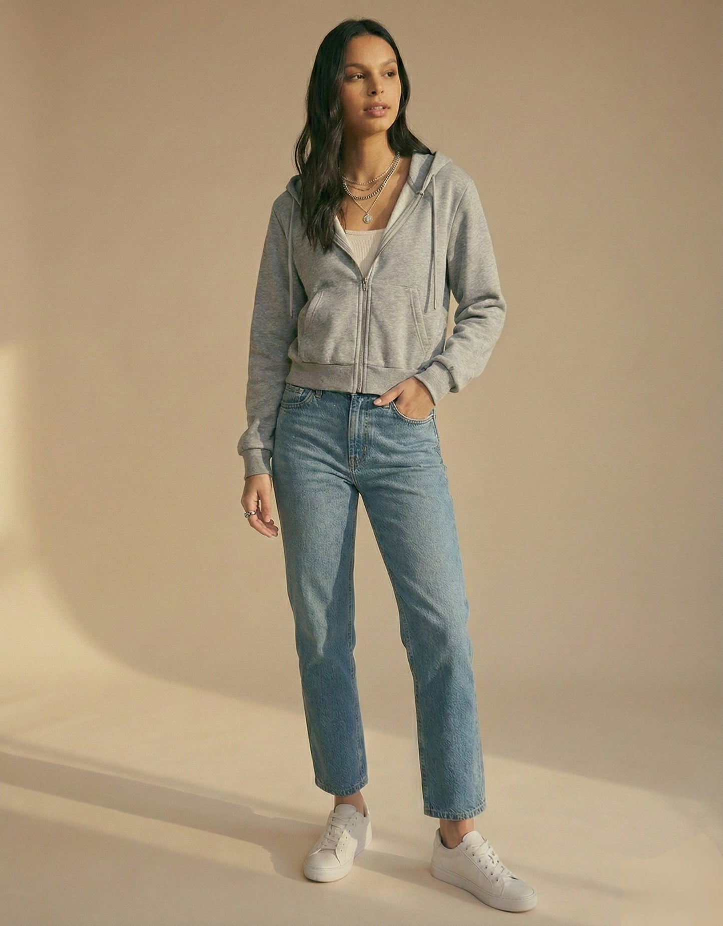 Women cropped full sleeve sweatshirt