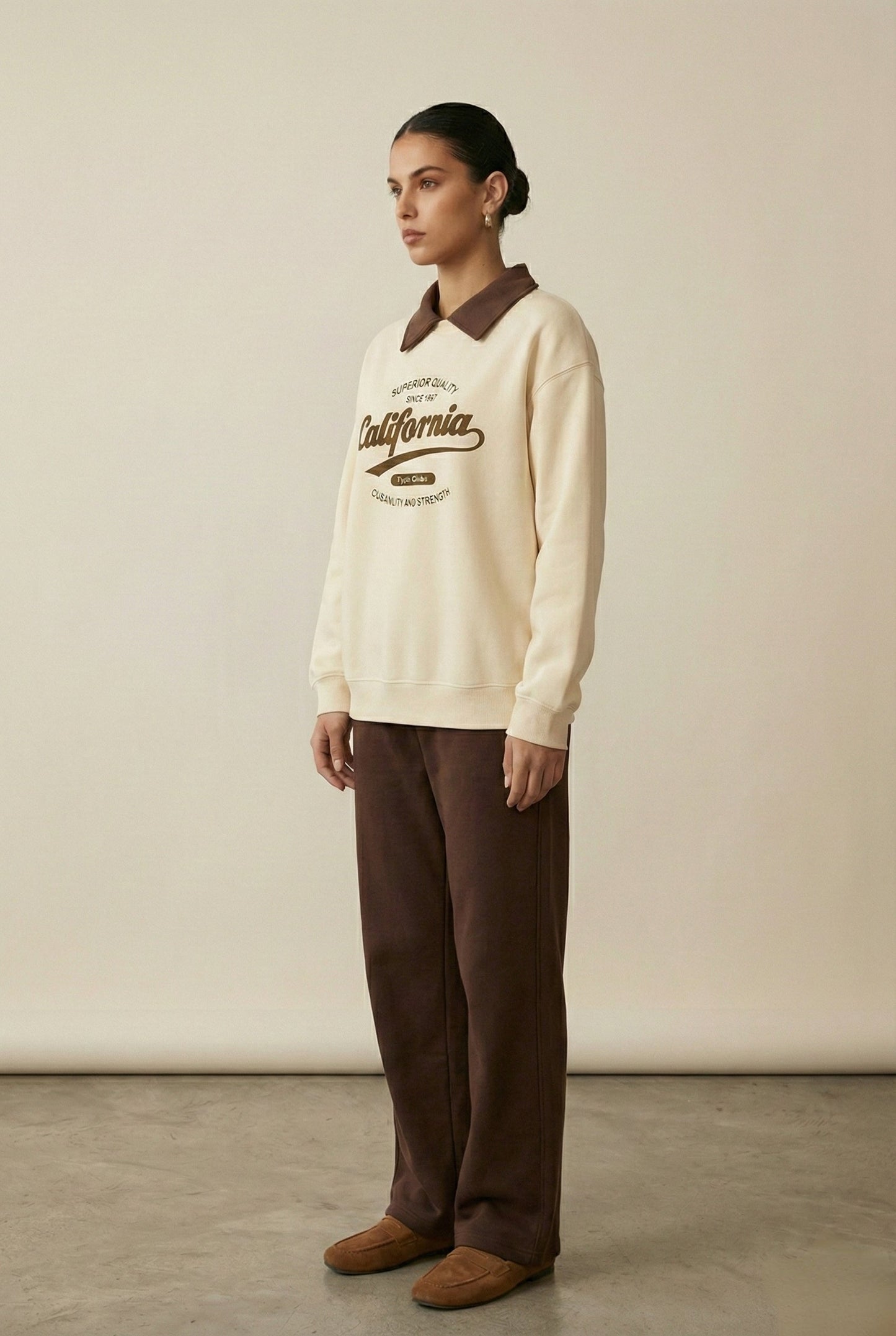 Women Printed Collar Sweatshirt