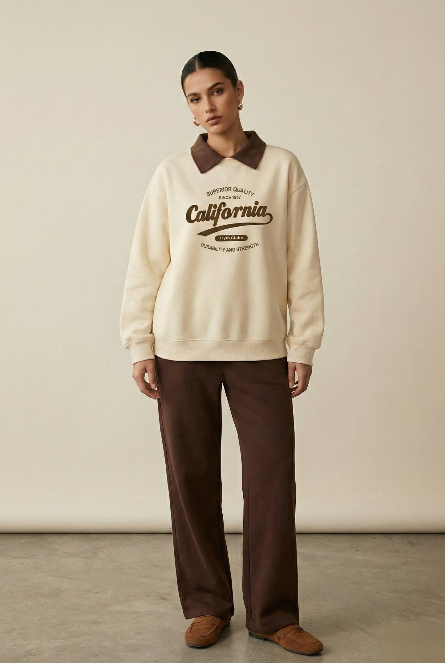 Women Printed Collar Sweatshirt