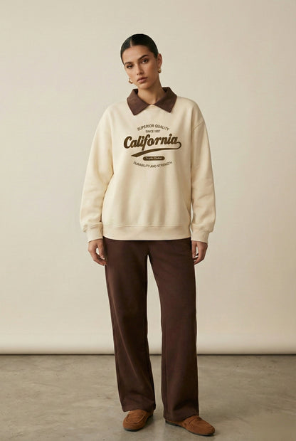 Women Printed Collar Sweatshirt