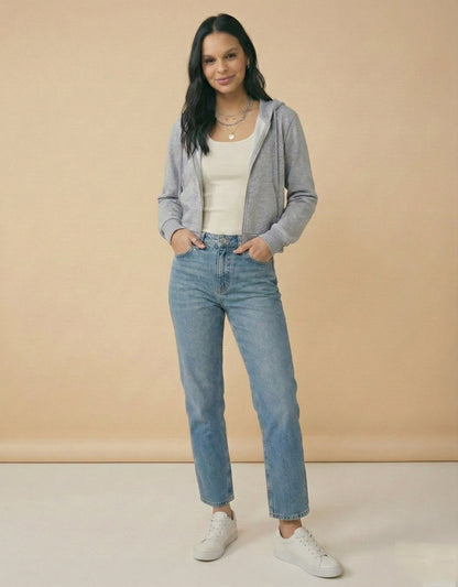 Women cropped full sleeve sweatshirt