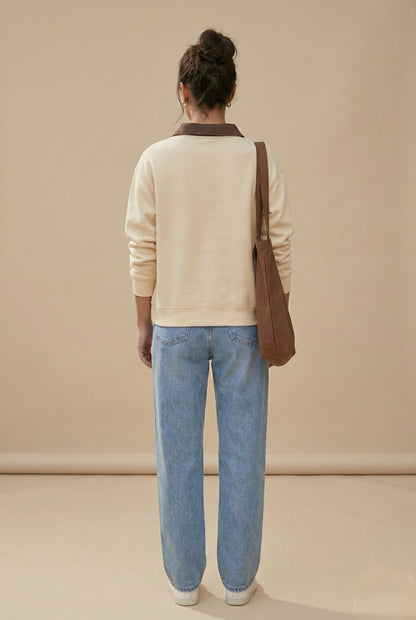 Women Printed Collar Sweatshirt