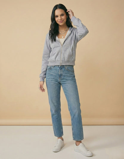 Women cropped full sleeve sweatshirt