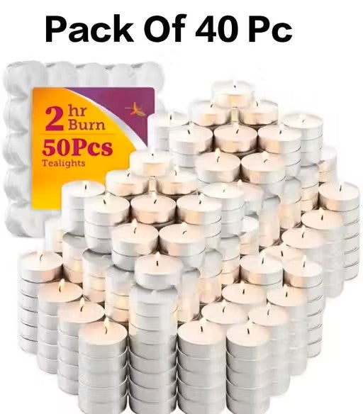 Tea Light Candle Pack of 40 Multi Colour 100% Organic Wax.