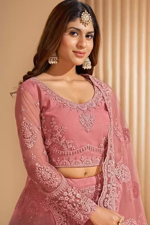 NET EMBROIDERED LEHENGA CHOLI