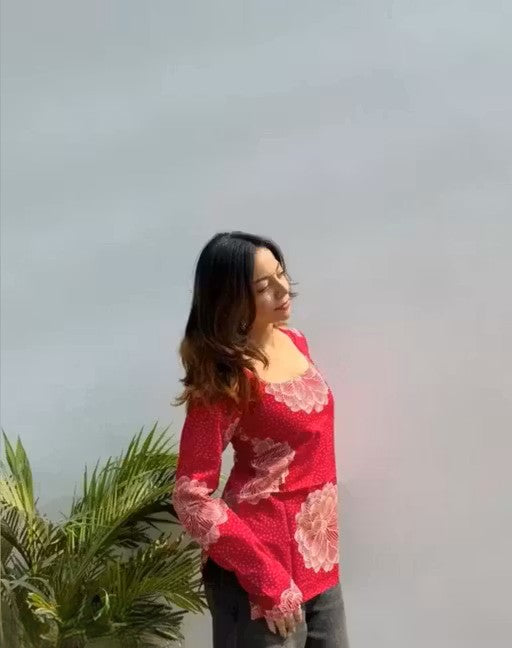 Women's Rayon printed short kurti