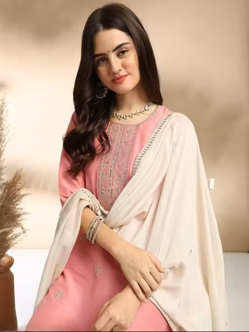 New Pink Dupatta Set