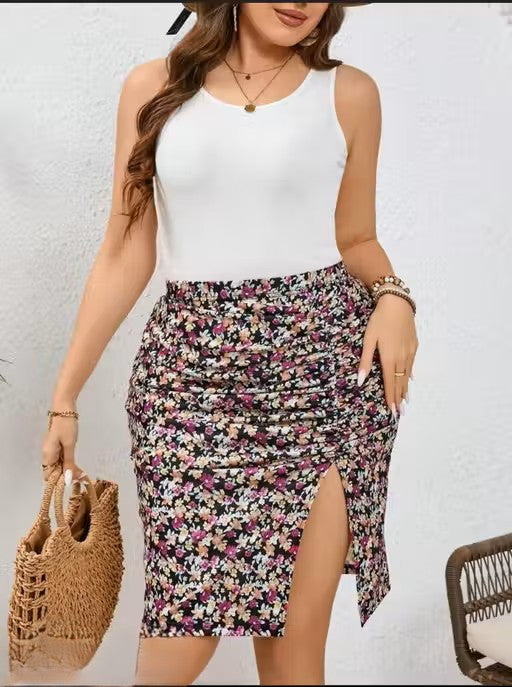Printed Knee Sexy Styled Skirts For Woman