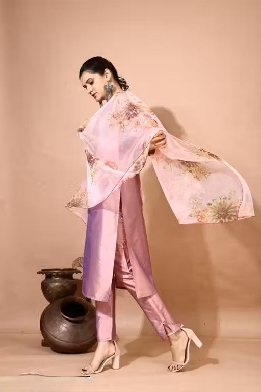 Embroidery Kurti Pant And Dupatta