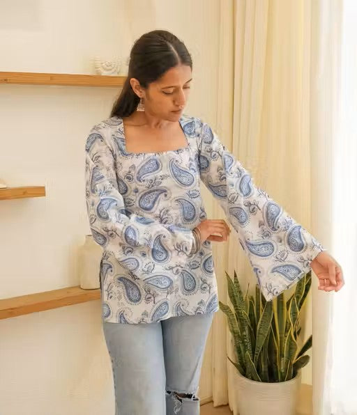 Women’s Stylish Floral Cotton short kurti