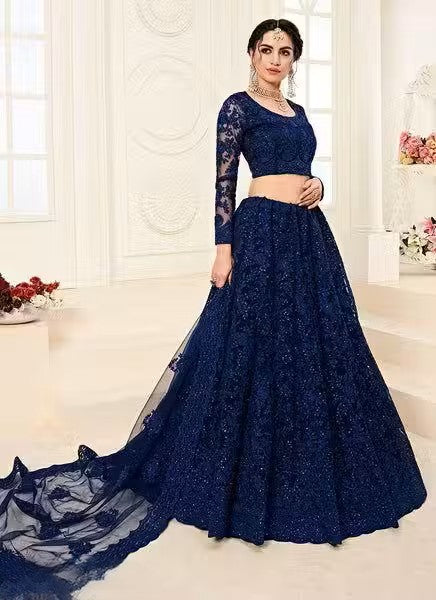 Satin Silk Wedding Lehenga for women's