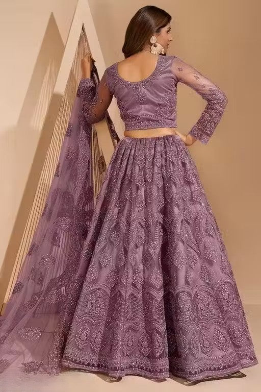 Semi-Stitched Lehenga with Unstitched Blouse and inner fabric with Stitched Dupatta