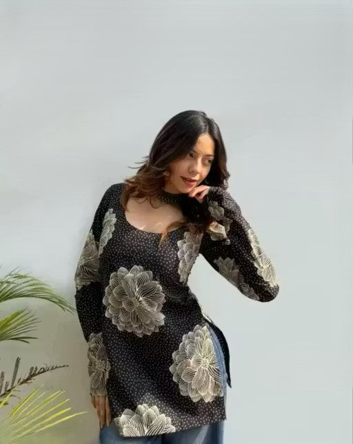 Women's Rayon printed short kurti